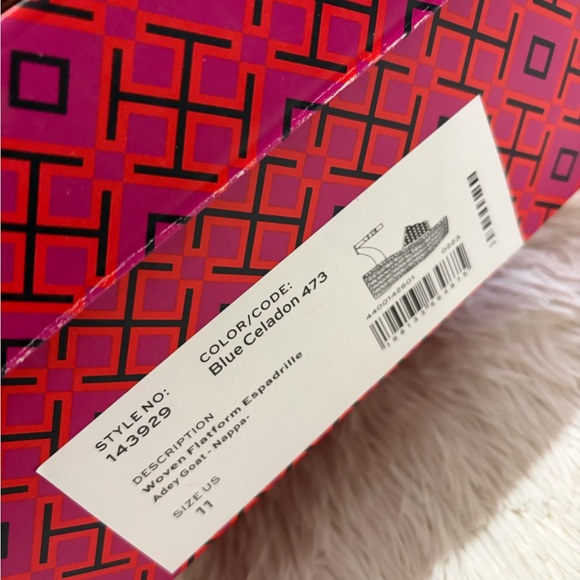 TORY BURCH Woven Goat Leather Flatform Espadrille Sandal - Size 11 - NIB - Picture 8 of 8